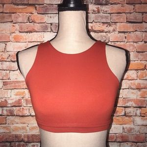Aerie High Neck Strappy Back Sports Bra Light Support